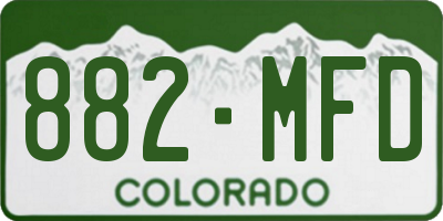 CO license plate 882MFD