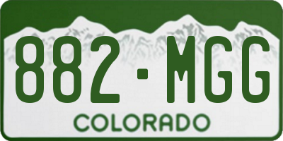 CO license plate 882MGG