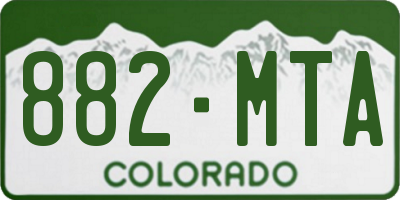 CO license plate 882MTA