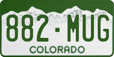 CO license plate 882MUG