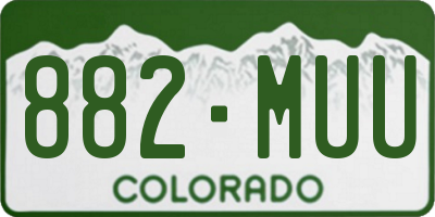CO license plate 882MUU