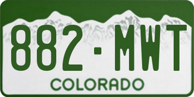 CO license plate 882MWT