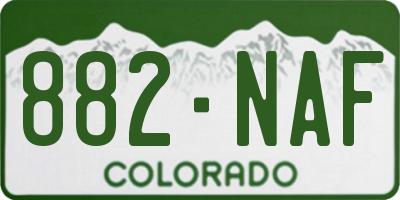 CO license plate 882NAF