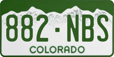 CO license plate 882NBS