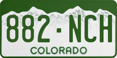 CO license plate 882NCH