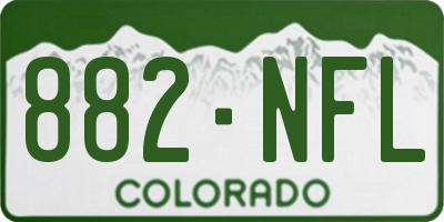 CO license plate 882NFL