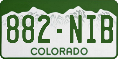 CO license plate 882NIB