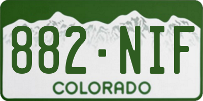 CO license plate 882NIF