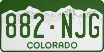 CO license plate 882NJG