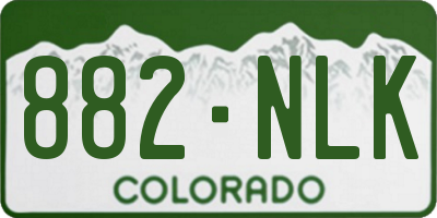 CO license plate 882NLK