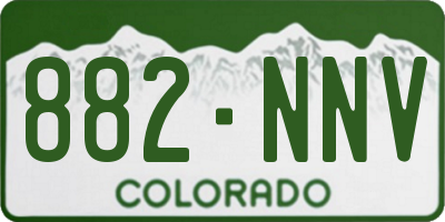 CO license plate 882NNV