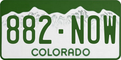 CO license plate 882NOW