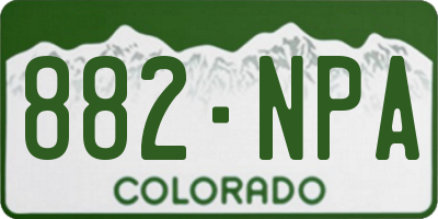 CO license plate 882NPA