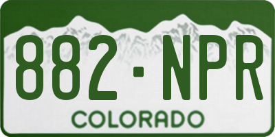 CO license plate 882NPR