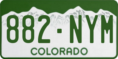 CO license plate 882NYM