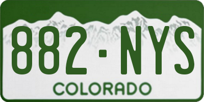 CO license plate 882NYS
