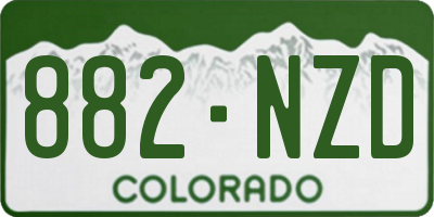 CO license plate 882NZD