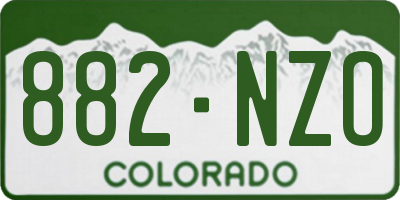 CO license plate 882NZO