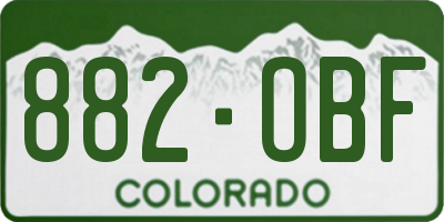 CO license plate 882OBF