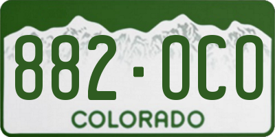 CO license plate 882OCO