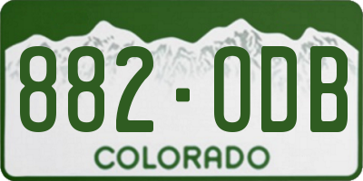CO license plate 882ODB