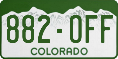 CO license plate 882OFF