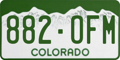 CO license plate 882OFM