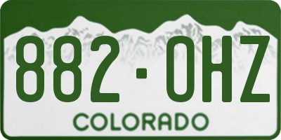 CO license plate 882OHZ