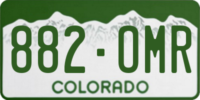 CO license plate 882OMR