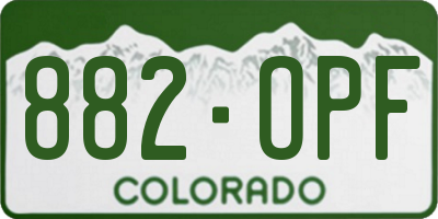 CO license plate 882OPF