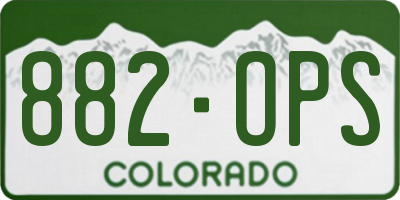 CO license plate 882OPS