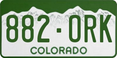 CO license plate 882ORK