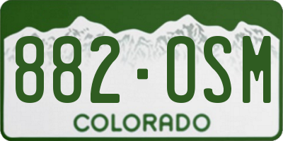 CO license plate 882OSM