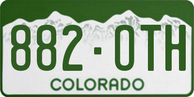 CO license plate 882OTH
