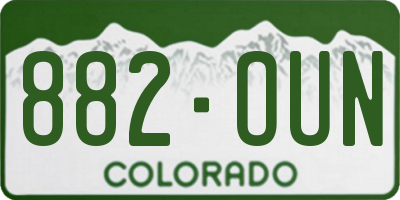CO license plate 882OUN