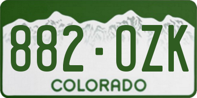 CO license plate 882OZK