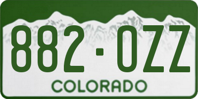 CO license plate 882OZZ