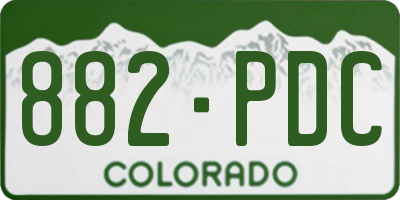 CO license plate 882PDC