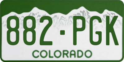 CO license plate 882PGK
