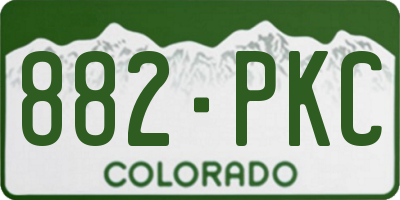 CO license plate 882PKC