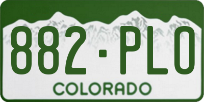 CO license plate 882PLO