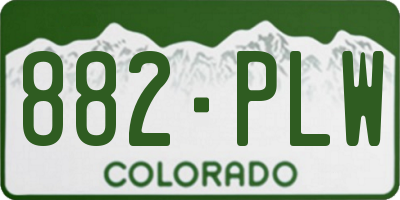 CO license plate 882PLW
