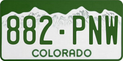 CO license plate 882PNW