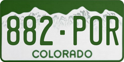 CO license plate 882POR