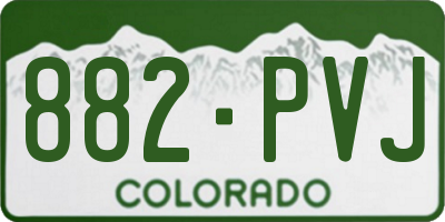 CO license plate 882PVJ
