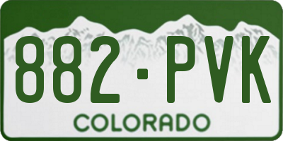 CO license plate 882PVK