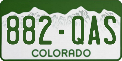 CO license plate 882QAS