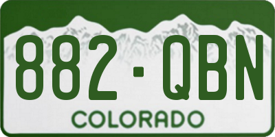 CO license plate 882QBN