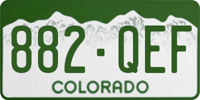 CO license plate 882QEF