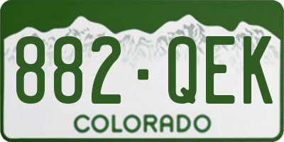CO license plate 882QEK